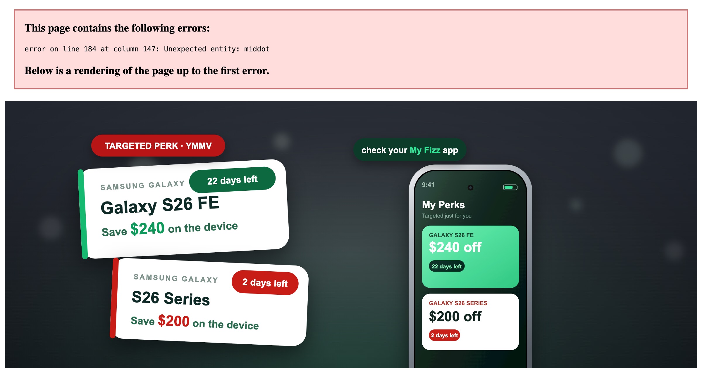 Perks Fizz Galaxy S26 : 240 $ de rabais sur le S26 FE et 200 $ sur le S26 — vérifiez votre compte